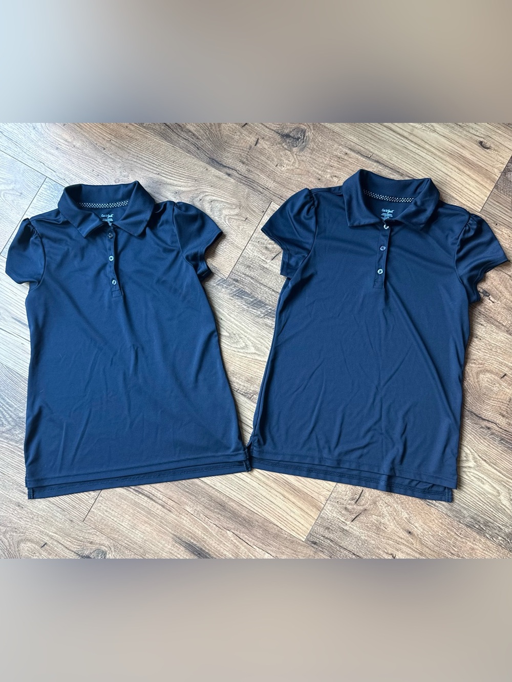 Cat & Jack Navy Blue Girls' Short Sleeve Polo Duo school uniform size XL14